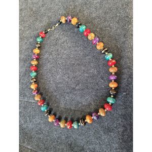 Gorgeous vintage big beaded colorful necklace